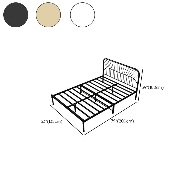Modern Style Metal Frame Storage Panel Bed with Rectangular Headboard Shape thumbnail 15