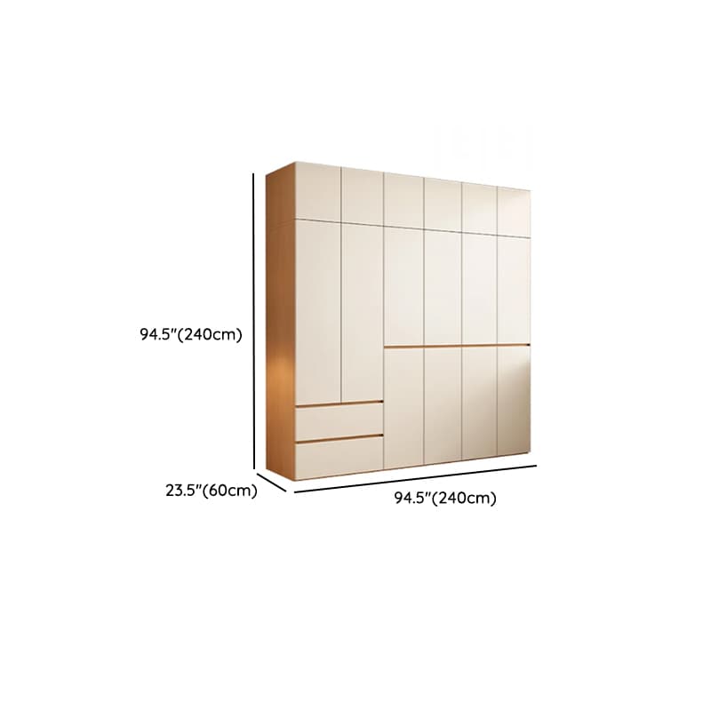 Chalk Modish Laminate Wardrobe Closet with Soft Close Drawer, Soft Close Door, Interior Shelves, and Clothing Rod thumbnail 21