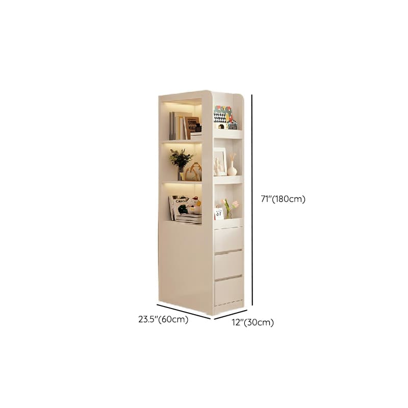 Modern Simple Style Rectangular Detached Decorative Cabinet with 3 Exterior Shelves, Composite Wood Countertop in Chalk, and Soft Close Drawer thumbnail 14