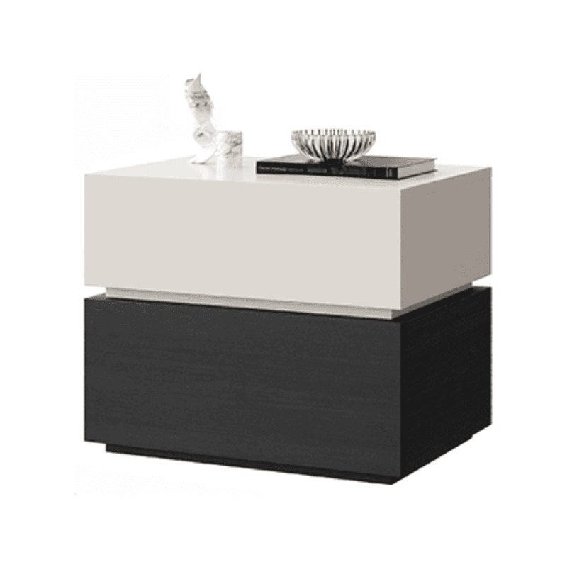 Organic Modern Nightstand With Drawer Organization Featuring 2 Drawers and Real Wood Countertop thumbnail 2