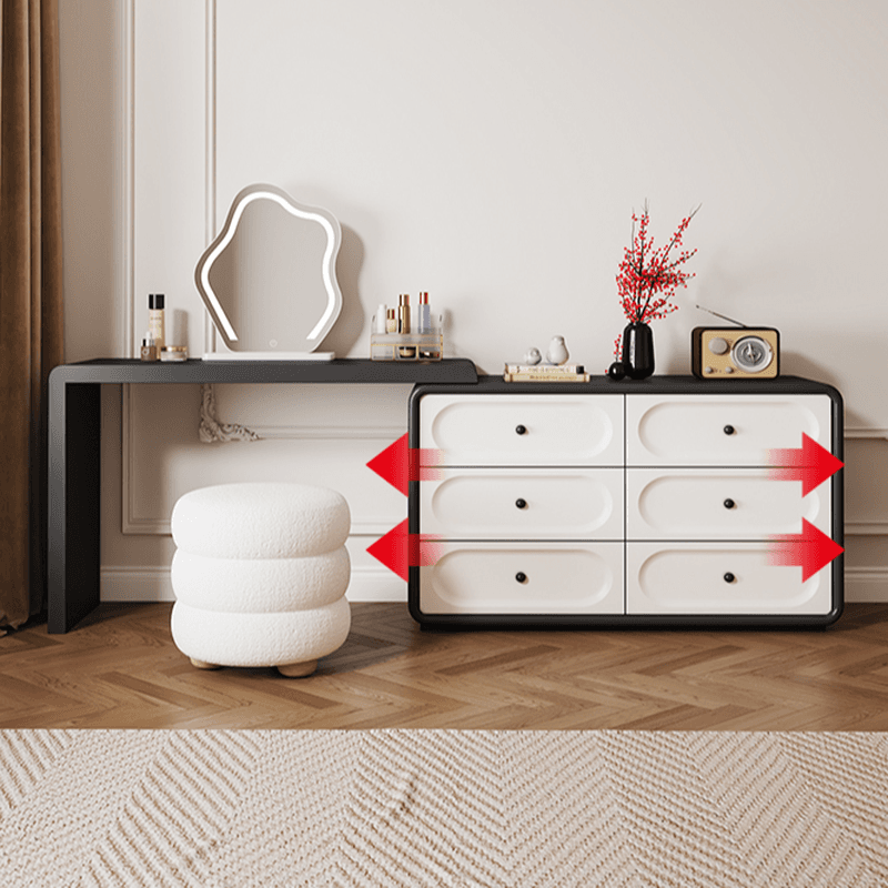 Midnight Black Sleeping Room Makeup Vanity with Scalable Telescopic and Push-Pull thumbnail 2