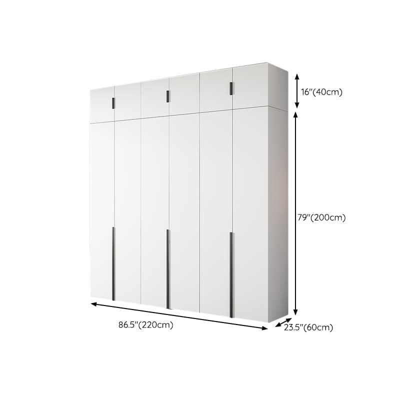White Wood Wardrobe Armoire with Hinged Doors and Shelves Included thumbnail 22