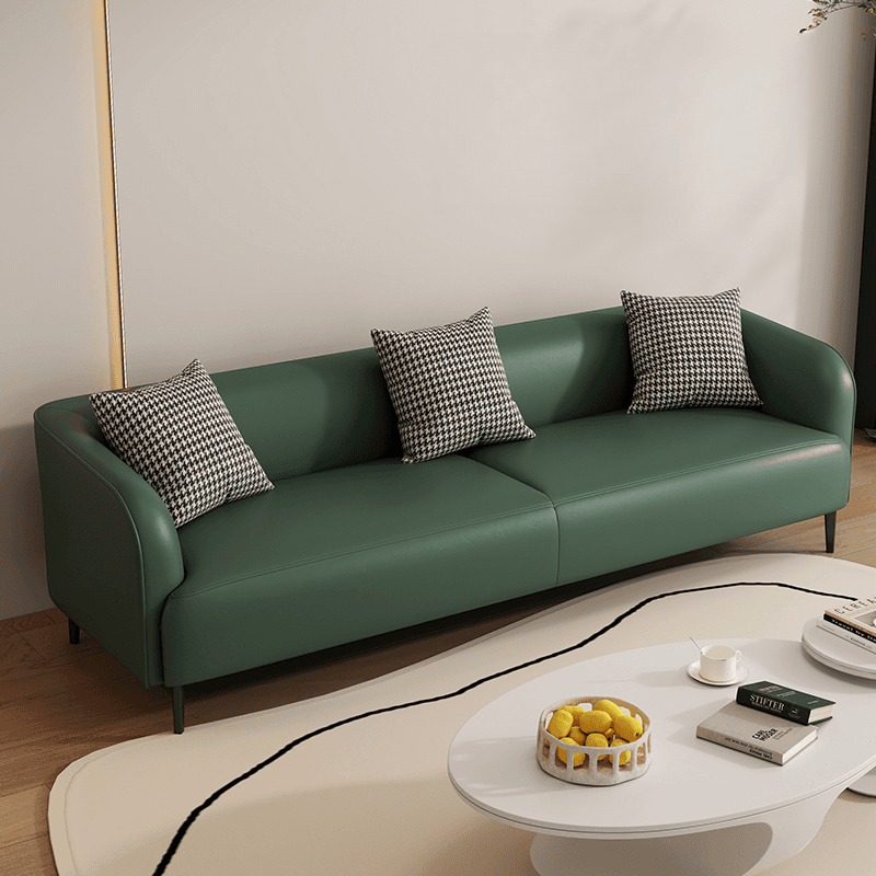 Drawing Room Standard Sofa in Pu Leather with Dark Gray/Sage/Amber Color and Armrest thumbnail 2