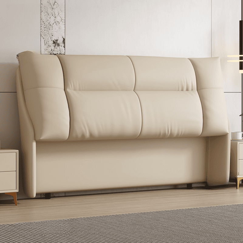 Trendy Panel Headboard in Natural Wood with No Distressing, Rectangle Shape for King/Queen/Full Bed, Cotton Upholstery Fill, Standard Height thumbnail 9