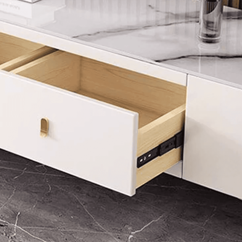 Luxurious Rectangular Glass TV Stand with Storage Drawers, 11.8"W x 15.4"H thumbnail 13