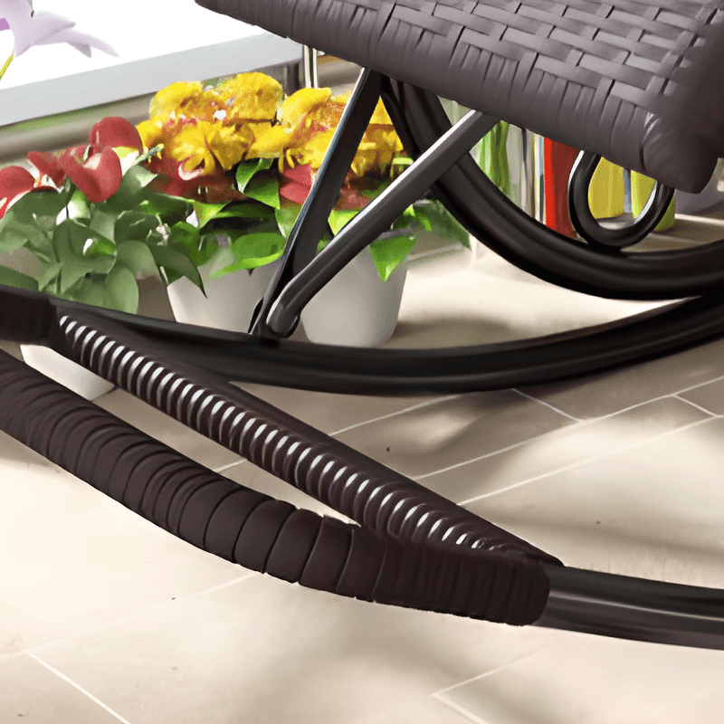 Simple Scratch-tolerant Cane Porch Rocker with Round Arm thumbnail 17