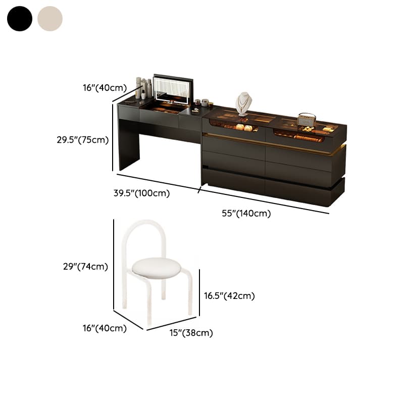 Lumber Vanity Set with Illumination Light, Scalable, Dividers, 2-in-1, Adjustable Touch and Brightness thumbnail 21