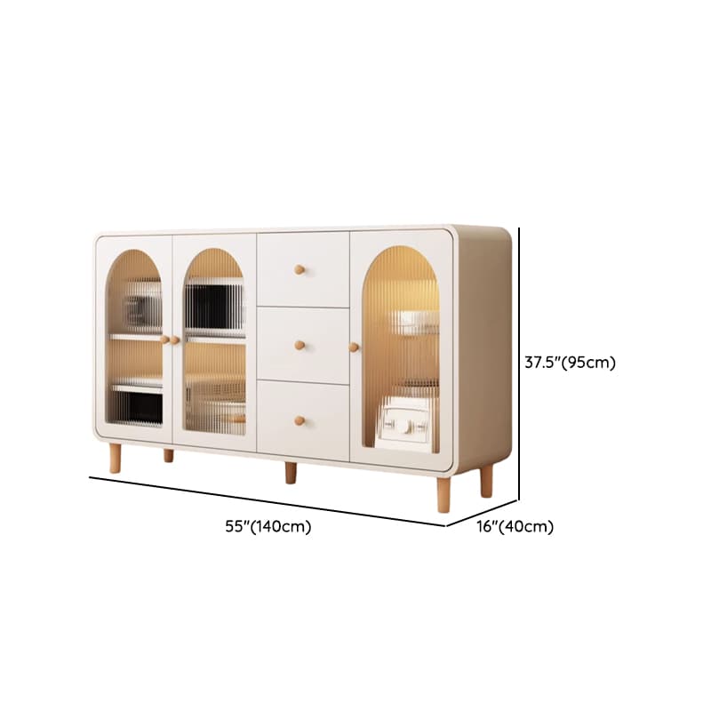 Scandinavian Wood Sideboard Cabinet with Adjustable Shelves and Glass Doors - 40cm Width thumbnail 24