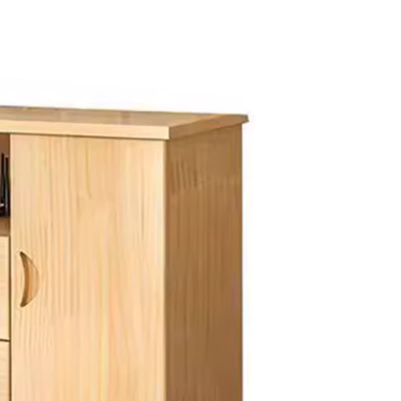 16" Wide Pine Wood Sideboard Table with Doors and Drawers for Living Room thumbnail 7