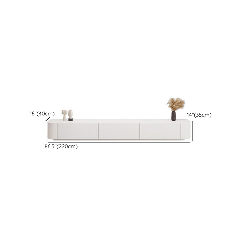 Modern White Long Over 67 inches TV Stand Featuring Without Legs Design and Self-Close Drawer Glides thumbnail 13