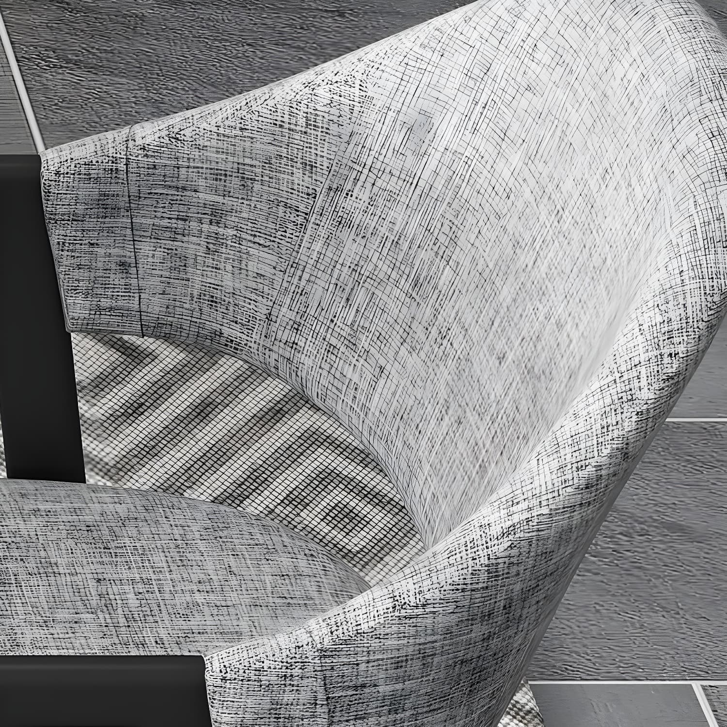 Modern Style Iron Arm Chair Open Back Dining Side Chair with Upholstered thumbnail 18