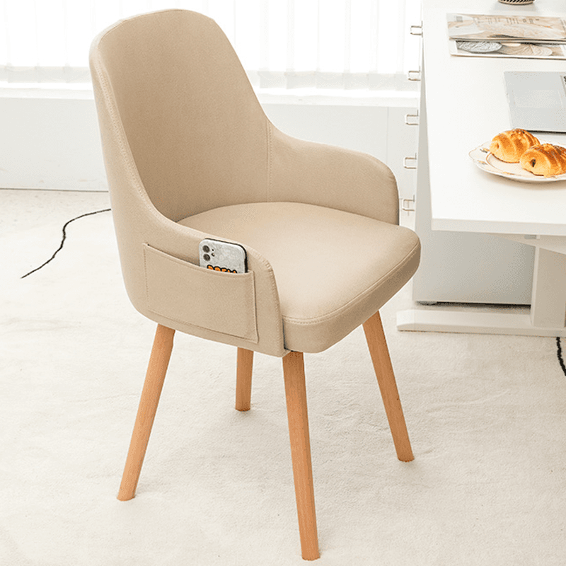 Rotatable/Non-Rotatable Steady Outlined Upholstered Arm Chair for Dinette with Solid Back and Foot Pads in a Modish Style thumbnail 5