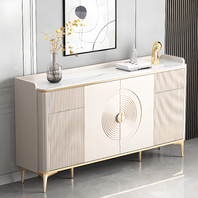 Glam Free Standing Utility Storage Cabinet for Parlor with Sintered Stone Countertop thumbnail 3