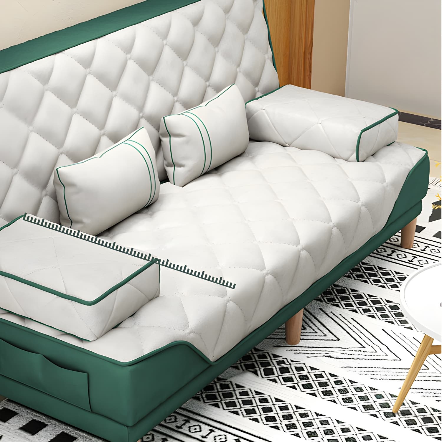 Contemporary Tight Back Convertible Sofa and Chaise with Pillow Top Arm thumbnail 20