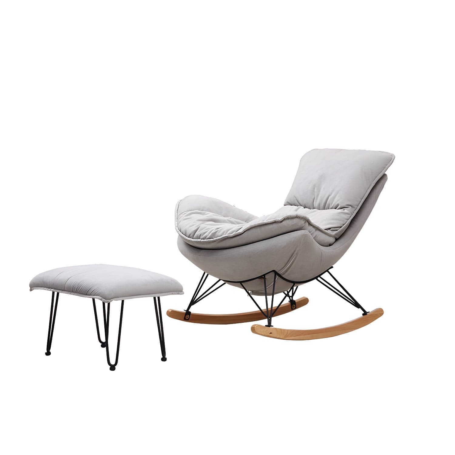 Modern Style Rocking Chair Indoor Mother Feeding Sofa Rocking Chair with Ottoman thumbnail 3