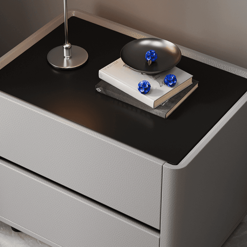 Organic Modern Nightstand With Drawer Organization Featuring 2 Drawers and Stone Countertop thumbnail 9
