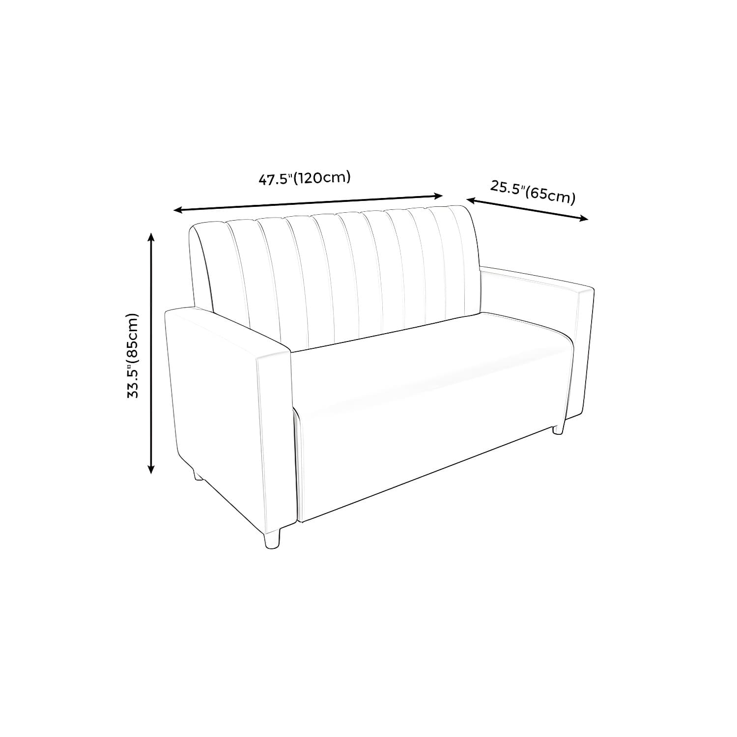 47.27"D x 25.59"W x 33.46"H Contemporary Glam 2-seat Sofa for Restaurant thumbnail 17