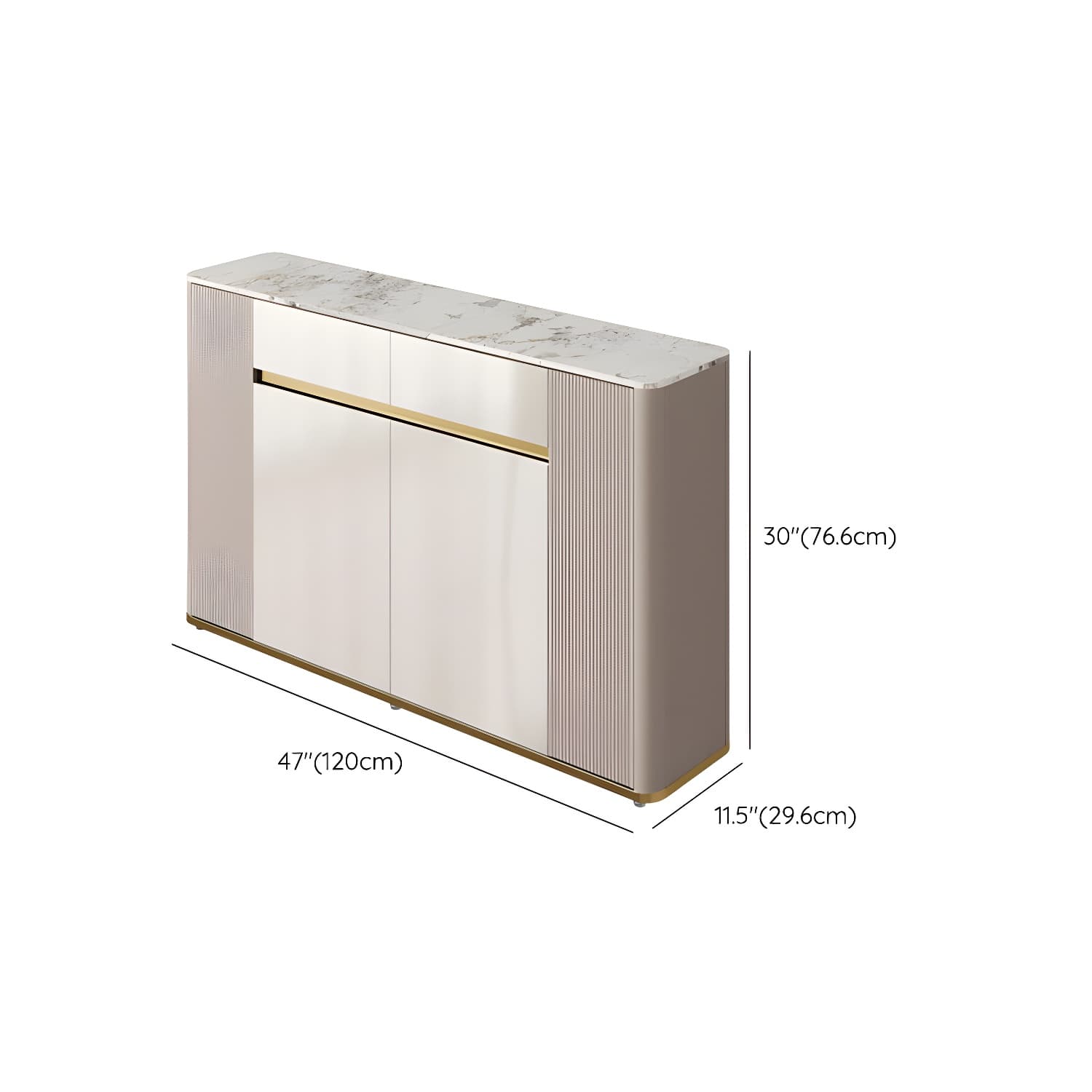 Glam Style Stone Top Sideboard Engineered Wood Side Board for Living Room thumbnail 23