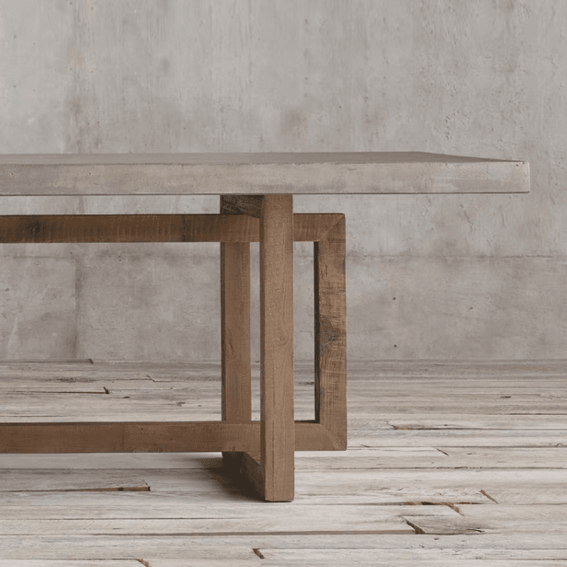 Rectangular Standard Table Height Fixed Dining Table in Wood Scoring for 8/for 6/4 People with a Wooden Tabletop in a Trendy Style thumbnail 2