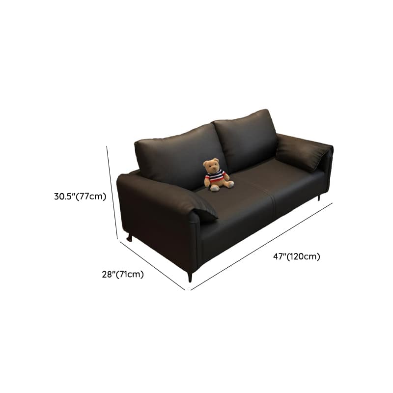 Modern Solid Color Tear Resistant Standard Sofa/Loveseat in Black/Ivory for 3-seater/Seats 2 thumbnail 11
