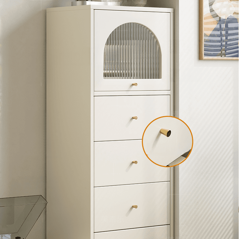 Chalk French Provincial Raw Wood Combo Dresser for Parlor with 5/6/4 Drawers and Hutch in Vertical Orientation thumbnail 5