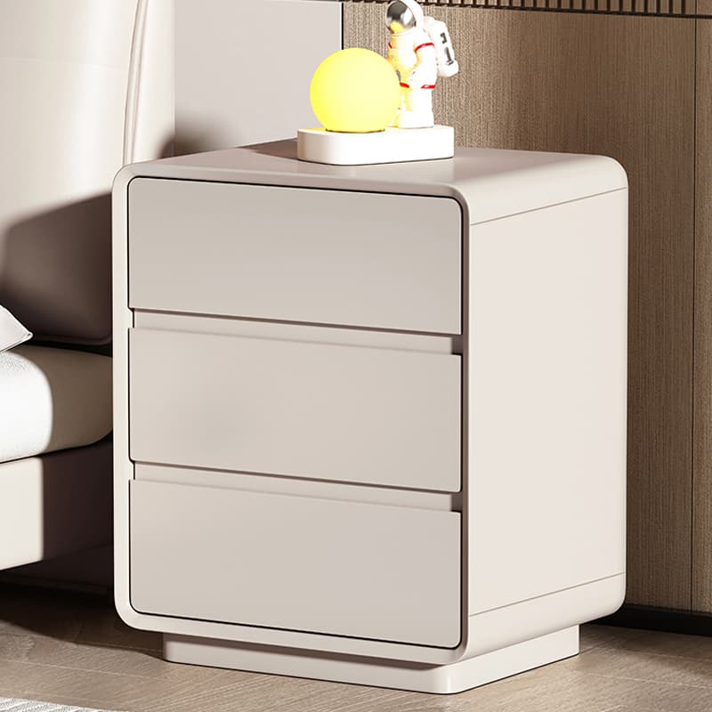 Modern Pine Wood Bedside Cabinet with 3 Drawers in Standard Height thumbnail 5