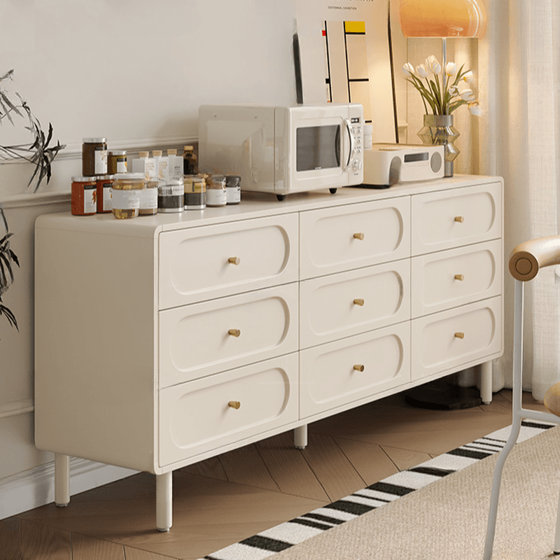 Chalk Casual Natural Wood Bachelor Chest/Console Dresser with 4/8 Drawers in Vertical/Horizontal Orientation thumbnail 3