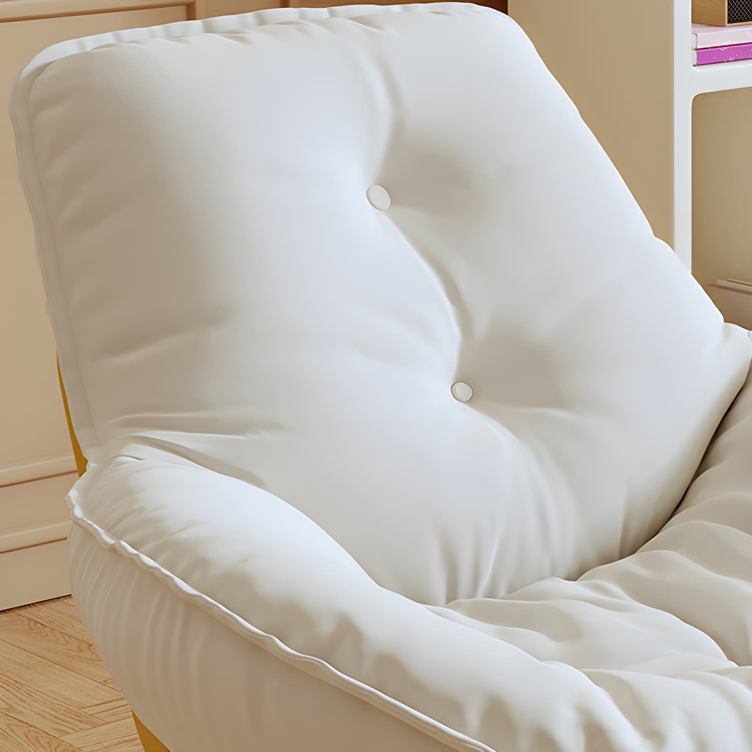 Indoor Contemporary Rocking Chair with Beige Upholstered and Wood Legs thumbnail 15