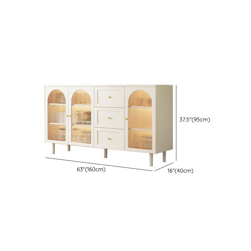 White Modern Manufactured Wood Buffet Server for Living Room - image 16