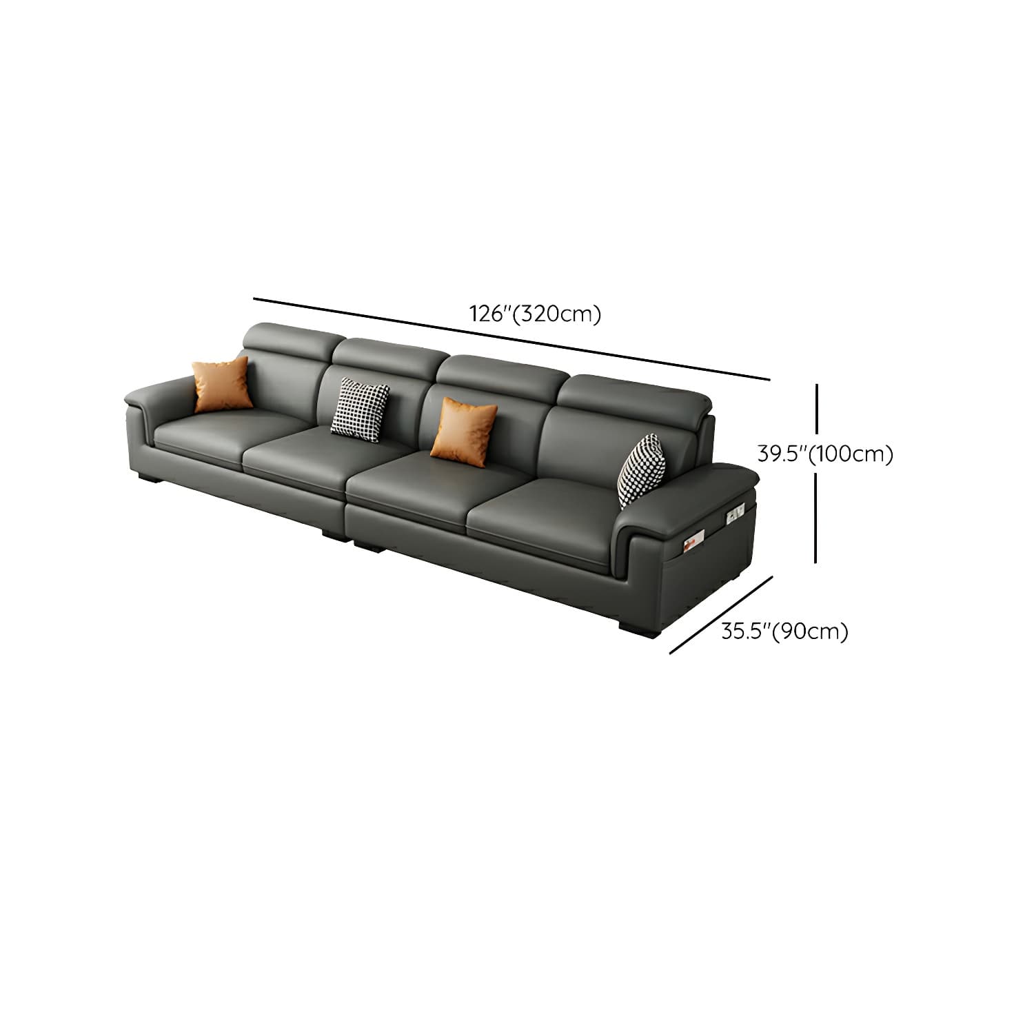 Modern Gray Stationary Sectional Sofa with Pillow Top Arm and Storage thumbnail 16
