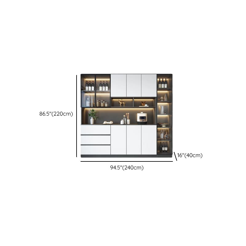 Standard/Wide Chalk 3 Drawers Closet 2 Shelves/1 Shelf Glass Doors Functional Storage Cabinet Sideboard thumbnail 22