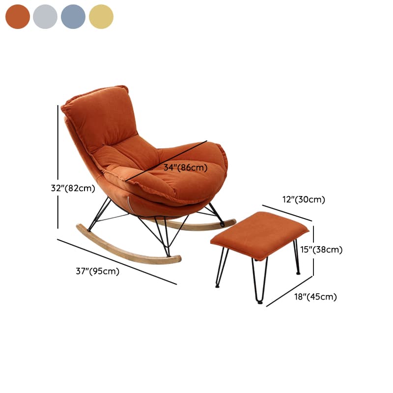 Modern Water Proof Cerulean/Dove Grey/Olive Green Upholstered Living Room Rocking Chair with Upholstered Footstool thumbnail 18