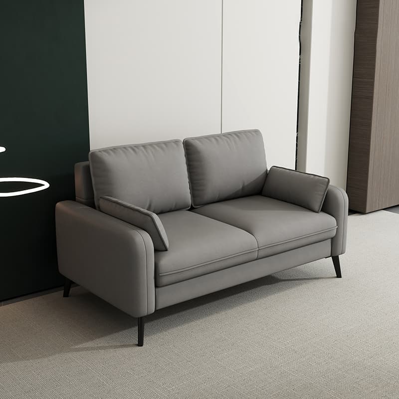 Modern Solid Color Loveseat with Square Arm and Wide Pillow Back for Living Spaces thumbnail 3