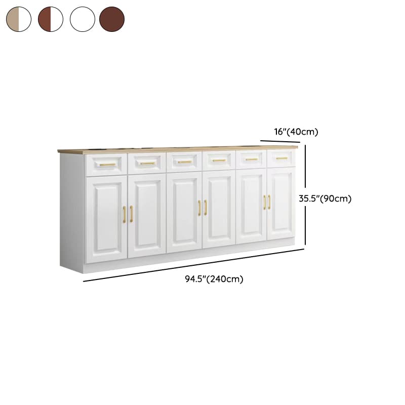 Standard/Narrow Sideboard in Timber with Drawers, 5 Doors/3 Doors/2 Doors, 2 Shelves/3 Shelves/One Internal Shelf and 5 Drawers/4 Drawers/3 Drawers in a Trendy Style thumbnail 17