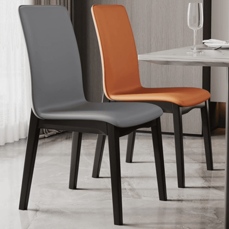 Modern Simple Style Armless Chair with Parsons Chair Back, Upholstered in Timber Legs thumbnail 6