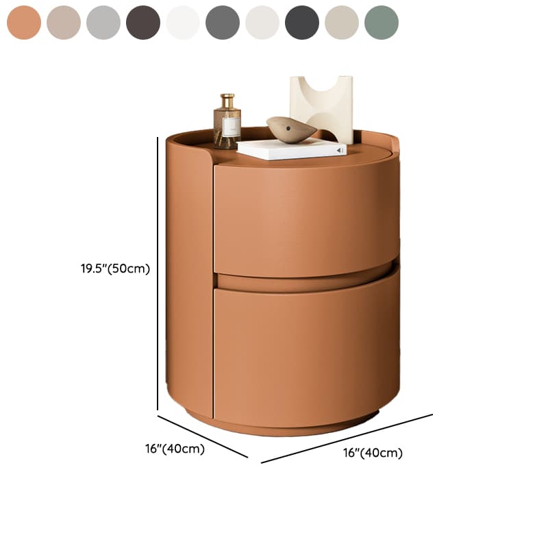 Modern Simple Style Vinyl Leather Nightstand With Drawer Storage, 2 Drawers thumbnail 30
