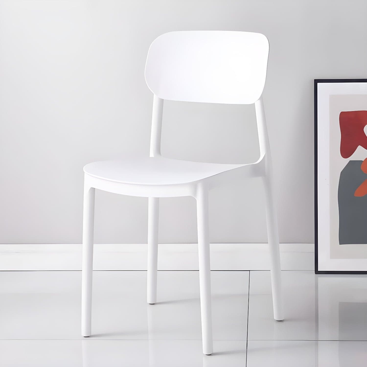 Stackable Scandinavian Style Side Chair with Low Back in Plastic & Acrylic - Armless thumbnail 10