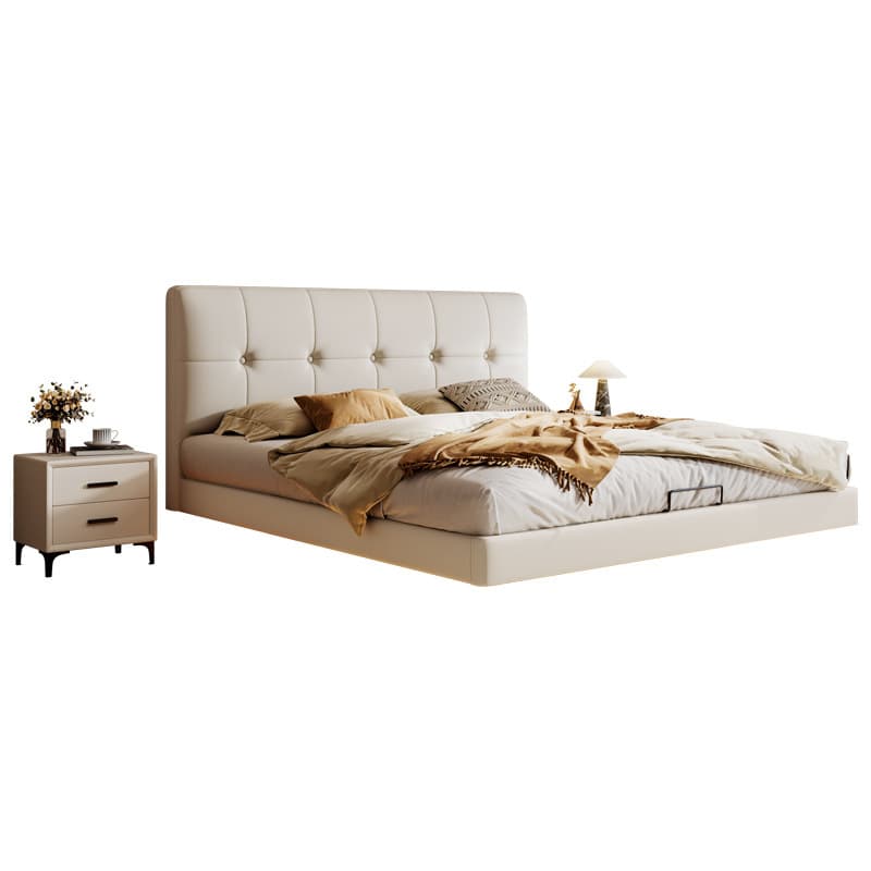 Solid Color Floating Bed with Stitch-tufted Design for Bedroom thumbnail 1
