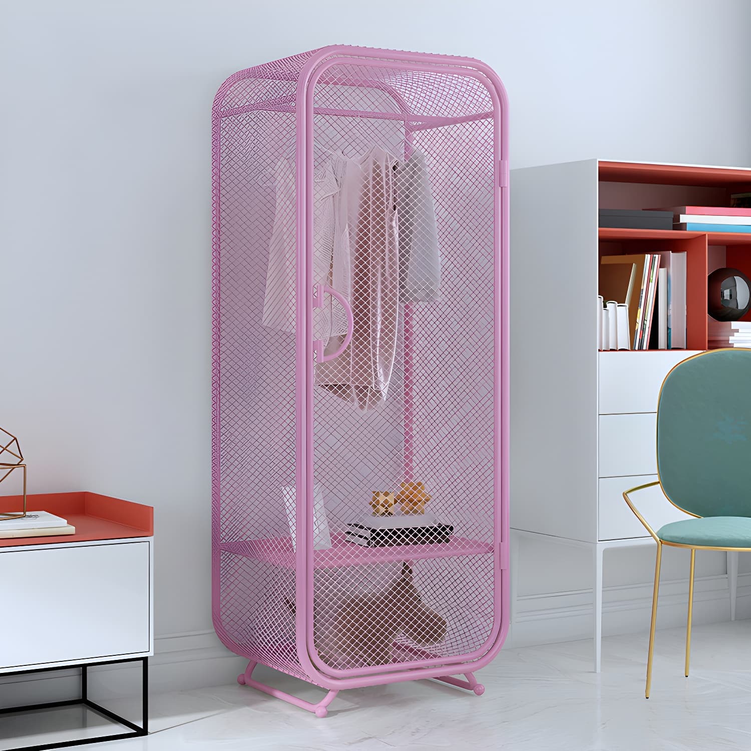 Contemporary Wardrobe Closet Metal Wardrobe Cabinet for Bedroom thumbnail 9