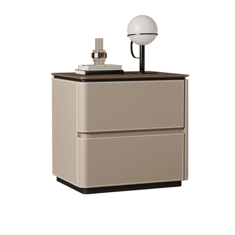 Organic Modern Nightstand With Drawer Organization featuring 2 Drawers and Composite Wood Countertop thumbnail 9