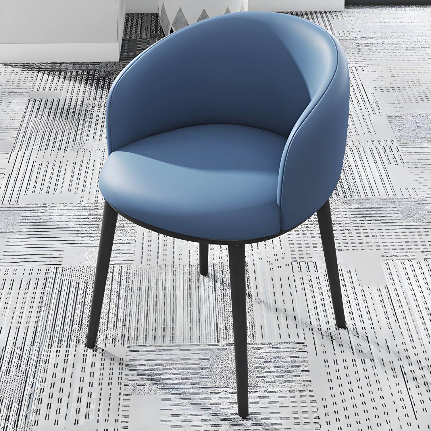 Modern Upholstered Home Arm Chair Solid Back Matte Finish Dining Chair thumbnail 3