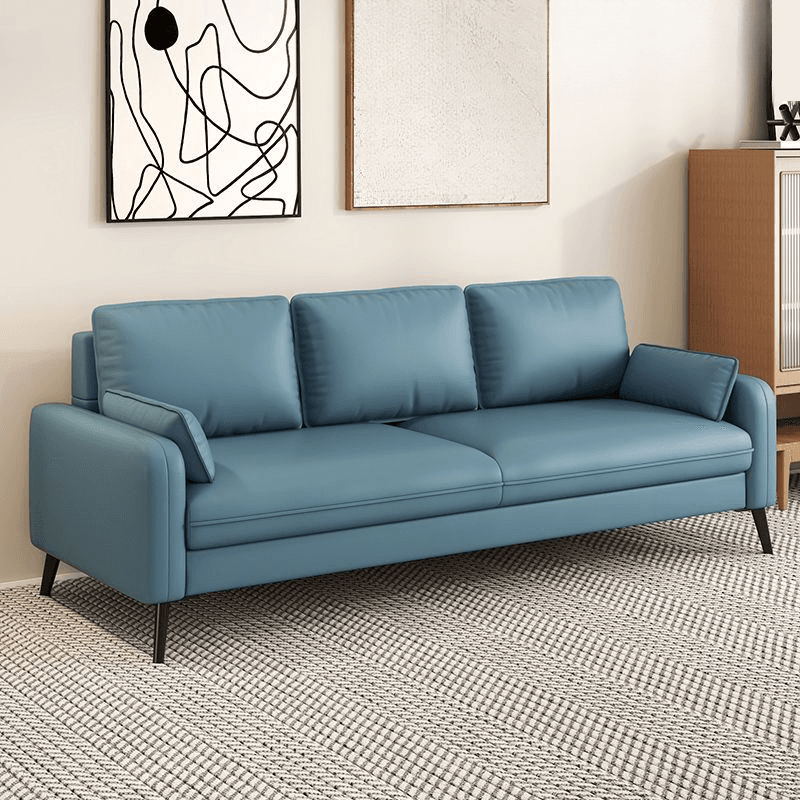 Minimalis Solid Color Water Resistant Floor Sofa in Cerulean/Ivory/Tangerine Color