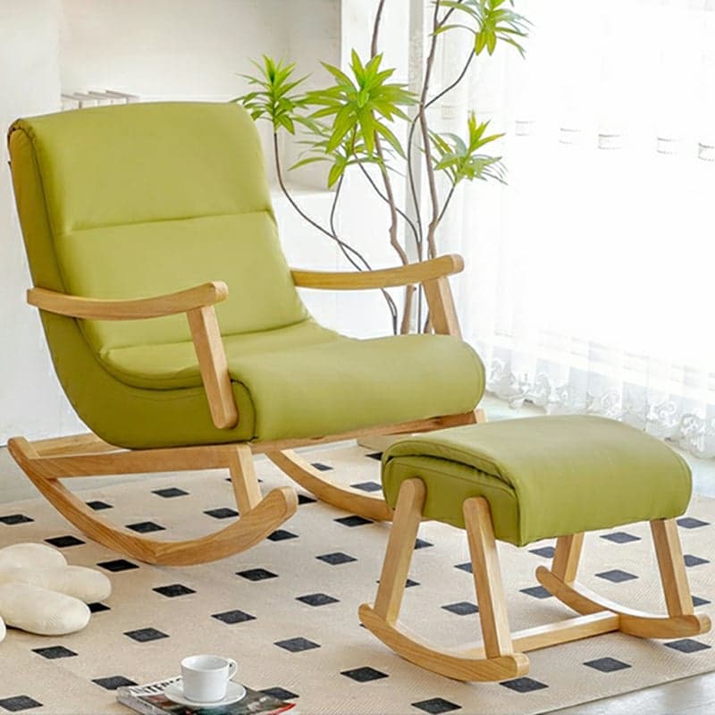 Modern Upholstered Rocking Chair with Track Arms and Ottoman for Stylish Interior Design thumbnail 5