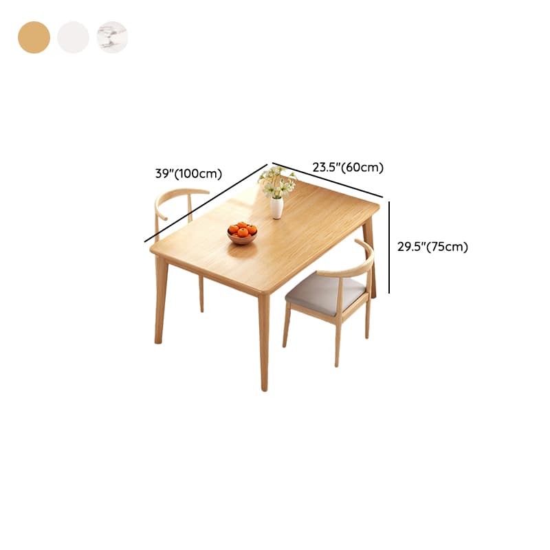 Dining Table Set with Rectangular Recycled Wood Top, 4 Legs, Fixed Table, Padded Chair with Back, Available in 5-piece/7 Piece Set/3 Pieces thumbnail 15