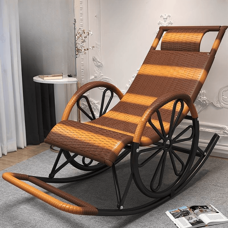 Craftsman Style Cane Rocking Seat with Round Arm thumbnail 10