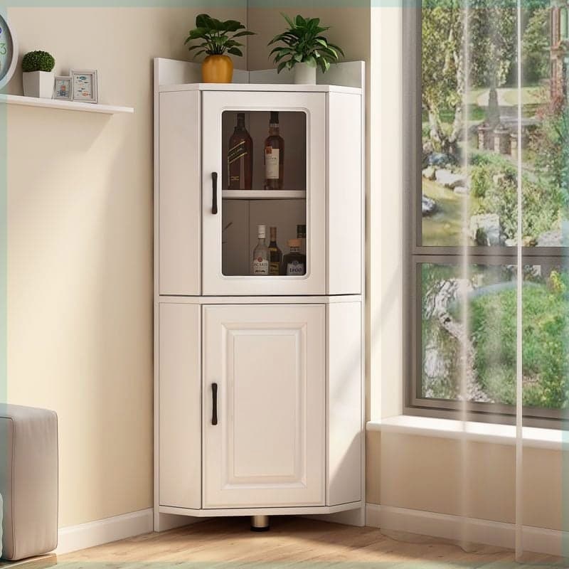 Gray/Wood Grain Unattached Accent Cabinet with Engineered Wood for Living Room thumbnail 7