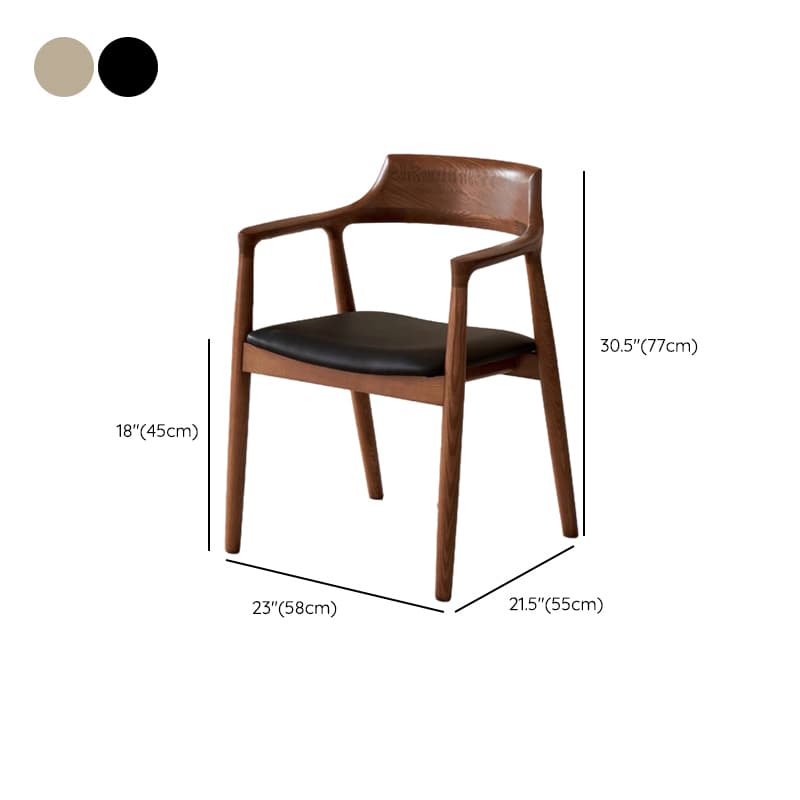 Scandinavian Timber Outlined Leatherette/Linen Firm Arm Chair with Exposed Back and Armrest thumbnail 16
