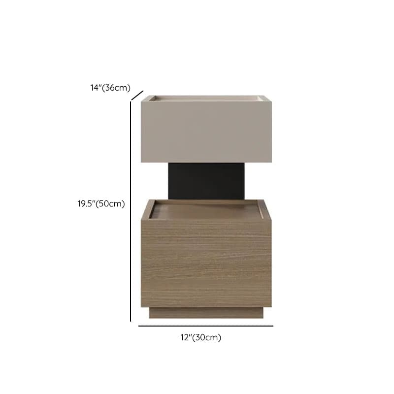 Modish Nightstand With Drawer Organization Featuring 2 Drawers, 1 Shelf, and Lumber Countertop thumbnail 18