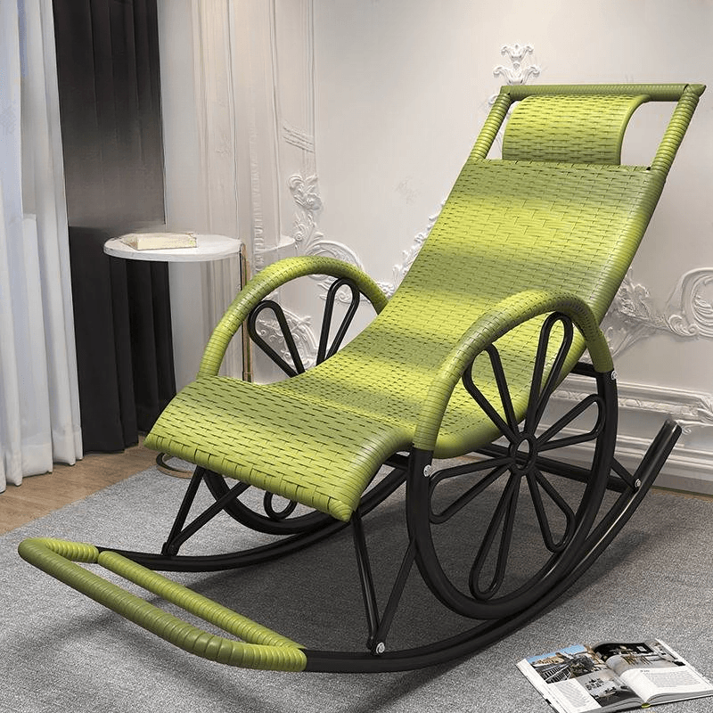 Craftsman Style Cane Rocking Seat with Round Arm thumbnail 4