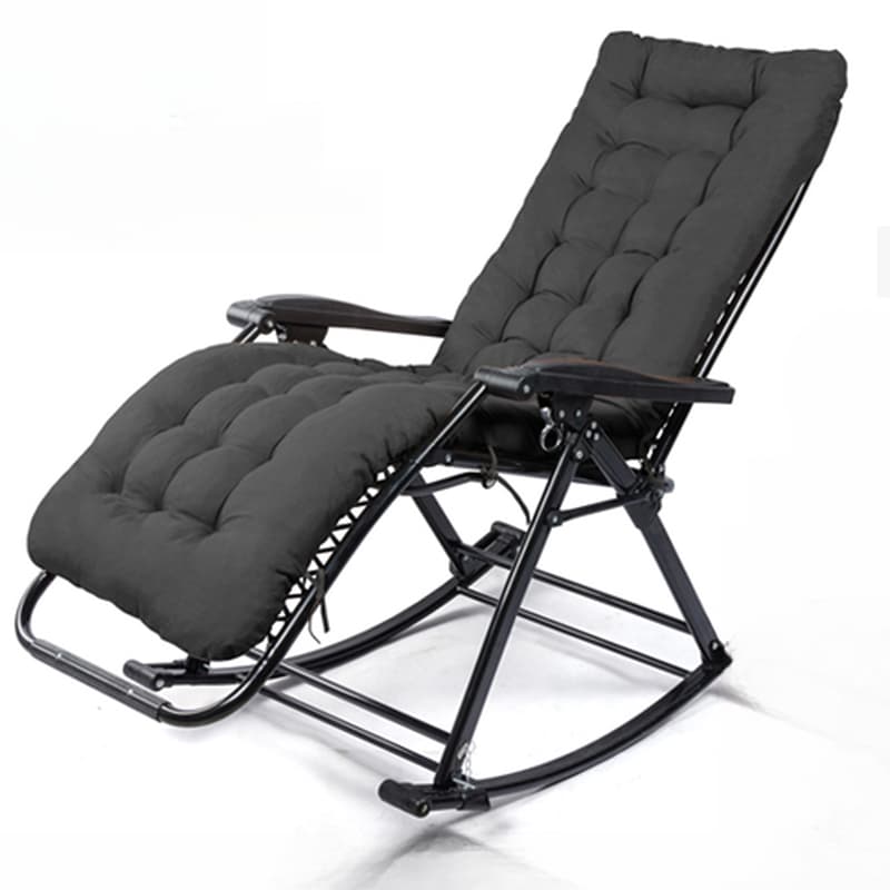 Simplistic Stain Resistant Metal Cushioned Rocking Accent Chair with Round Arm thumbnail 1